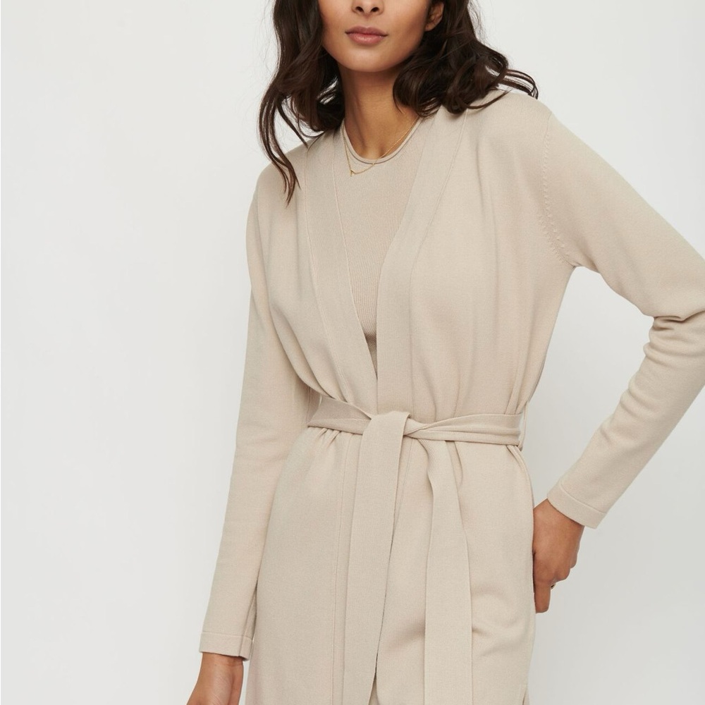 Dynamite Beige Belted Cardigan